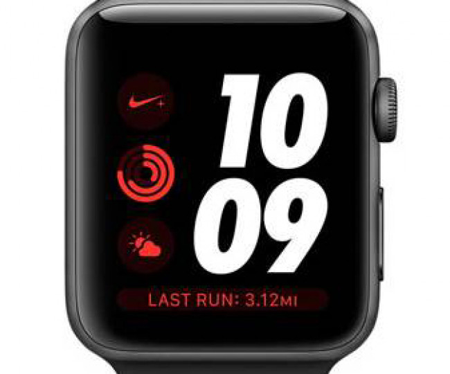 Apple Watch Series 3 Nike+ 42mm Space Alum Case with Black/Cool Gray Nike Sport Band (MQLD2) б/в